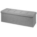 Costway Fabric Folding Storage with Divider Bed End Bench-Light Gray