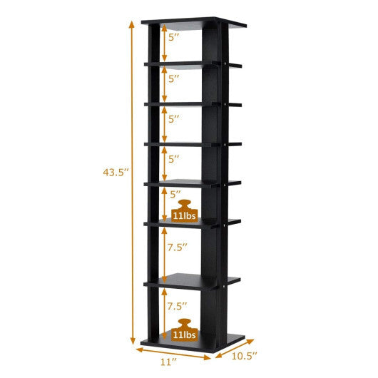 Costway 7-Tier Shoe Rack Practical Free Standing Shelves Storage Shelves-Black