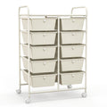 Costway 10-Drawer Rolling Storage Cart-White
