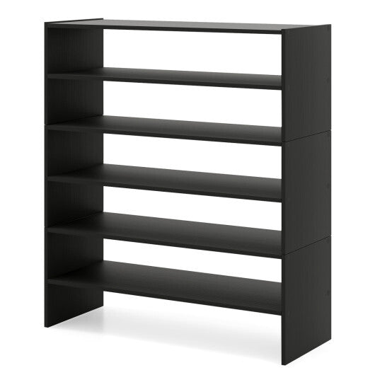 Costway 6-tier Shoe Rack with Anti-tipping Device for Entryway-Black
