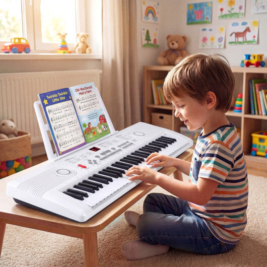 Costway 61 Key Electric Portable Digital Keyboard Piano for Beginner-White