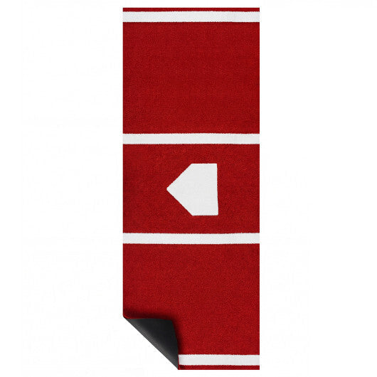 Costway Softball Pitching Mat with Pitching Mound  Anti-Fade Turf & Anti-Slip Foam Backing Red