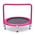 Costway 36 Inch Kids Trampoline Mini Rebounder with Full Covered Handrail-Pink