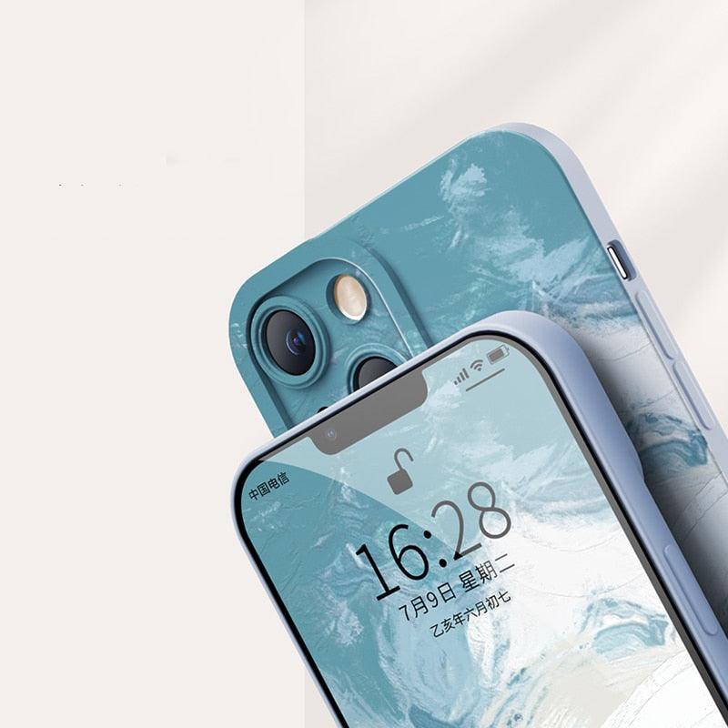 Watercolor Painting Phone Case For Xiaomi Mi 11 Lite 12 11T 10T Poco X4 M4 Pro X3 Redmi 10C Note 11 11S 10 9 With Lanyard Cover Aesthetic New Design Shockproof Unique Soft Bumper Case Cover