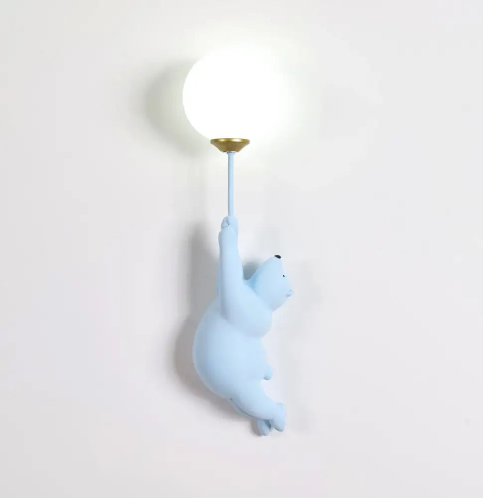 DecorBites™ Blue Bear 3D Moon Wall Lamp for Children's Bedroom Interior Lighting