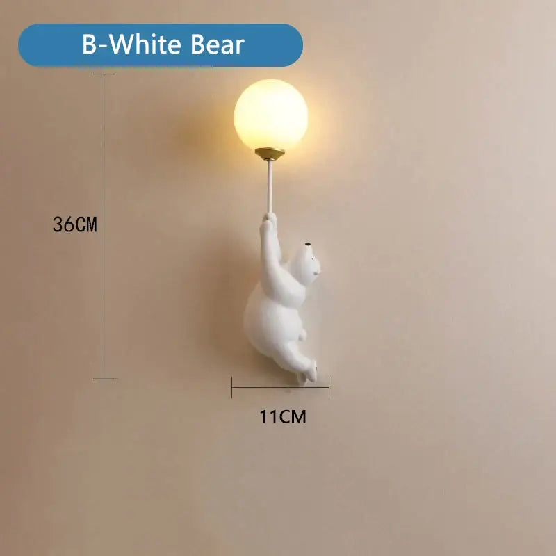 DecorBites™ Blue Bear 3D Moon Wall Lamp for Children's Bedroom Interior Lighting
