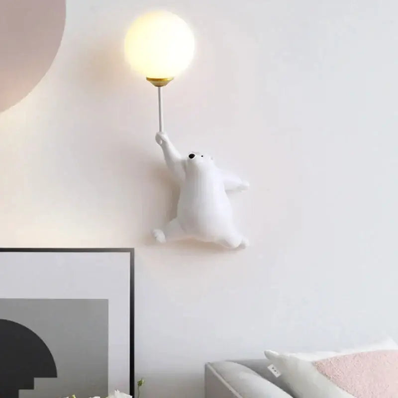 DecorBites™ Blue Bear 3D Moon Wall Lamp for Children's Bedroom Interior Lighting