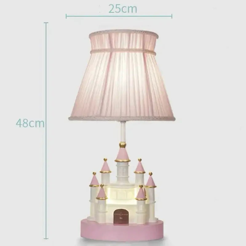 Whimsical pink & white castle kids chandelier led bedroom light