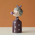 DecorBites™ Bubble Girl Resin Figurines: Modern Sweet Young Girl Decor for Home, Weddings, Birthdays
