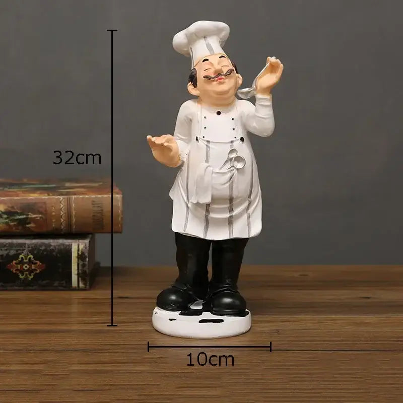 DecorBites™ Bearded Chef Resin Figure Sculpture Modern Kitchen Desk Decor Ornaments