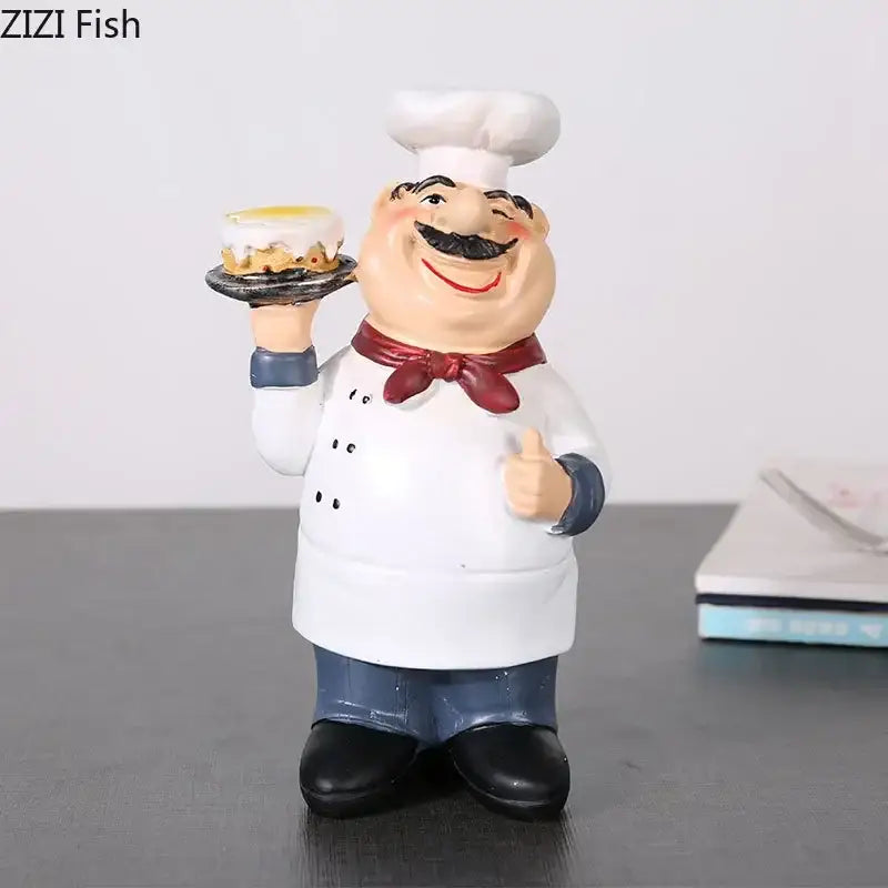 DecorBites™ Bearded Chef Resin Figure Sculpture Modern Kitchen Desk Decor Ornaments