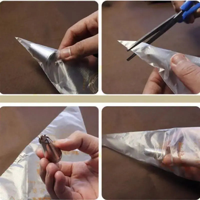 DecorBites™ 50-Piece Disposable Pastry Bags Set for Cake Decoration and Baking