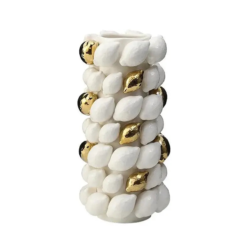 DecorBites™ Lemon Carambola Ceramic Vase Gold-Plated Fruit Shape Creative Home Decor