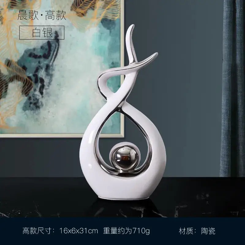 DecorBites™ Ceramic Abstract Figurine Set for Elegant Home and Office Decor