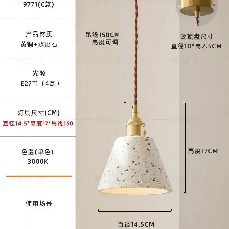 DecorBites™ Cement Marble Chandelier Table Lamp for Bedroom, Restaurant, and Living Room