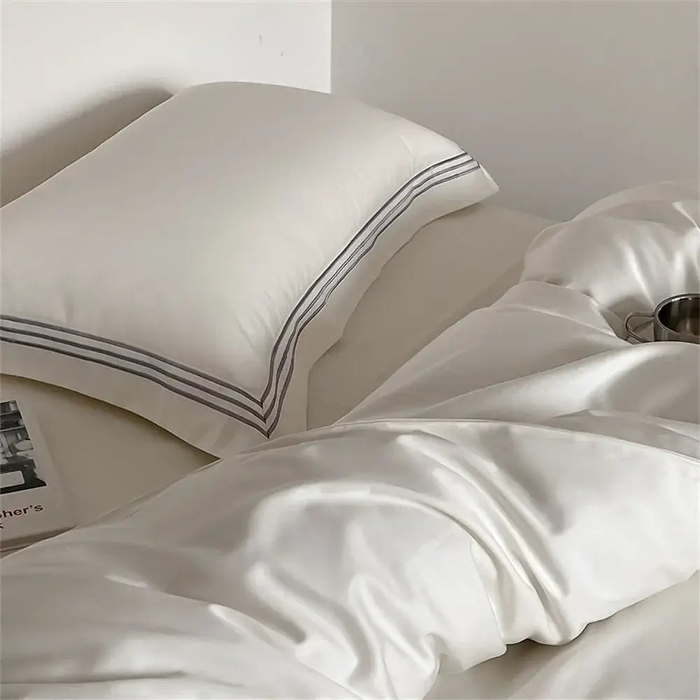 White and gray egyptian cotton bedding set – bedroom duvet cover
