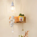 White angel ceramic bell shade wall sconce bedroom crystal pendant