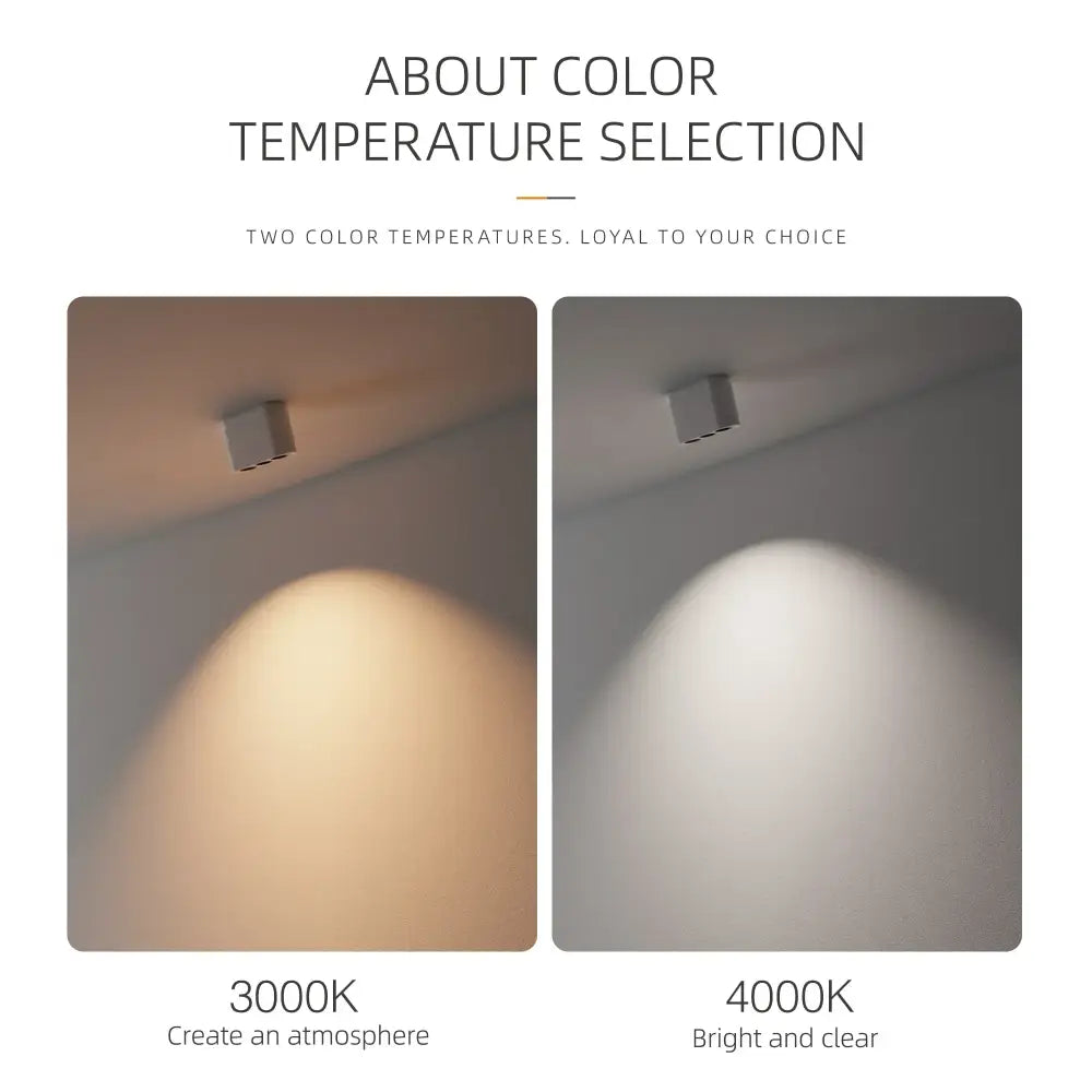 White & black 12w cob chip ceiling spotlight living room magnetic light