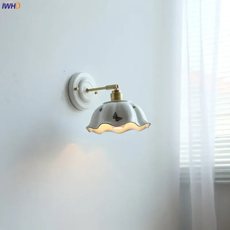DecorBites™ Butterfly Ceramic LED Wall Lamp Home Indoor Lighting Stair Mirror Light