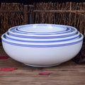 DecorBites™ Blue and White Ceramic Noodle Bowl - Chinese Style Porcelain Tableware