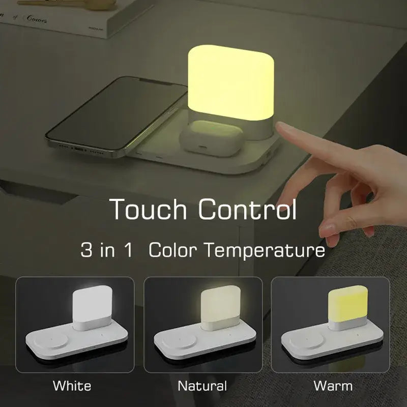 White decorbites led wireless charging night light bedroom lamp