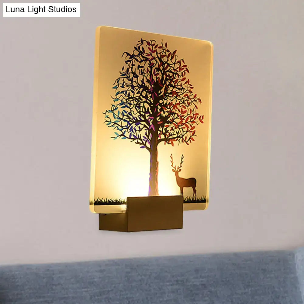 White elk tree led wall sconce living room lamp