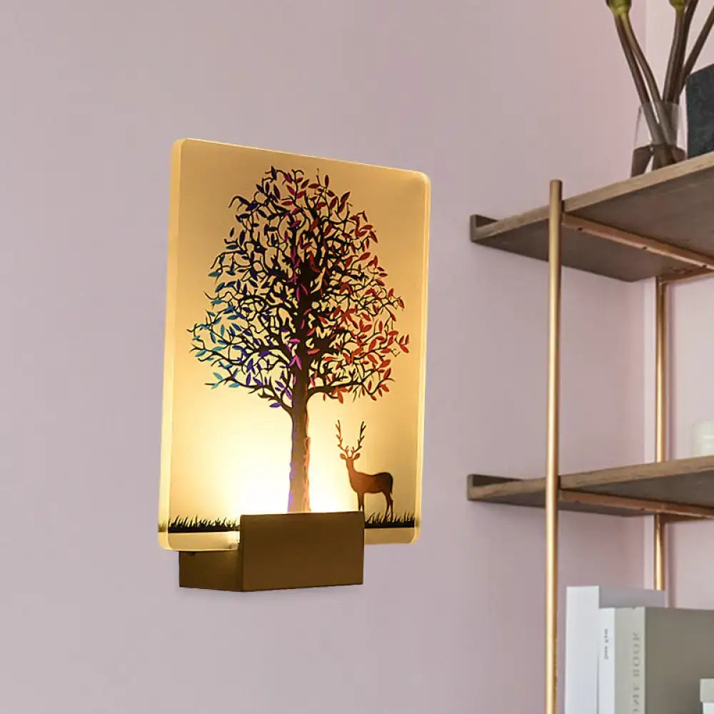 White elk tree led wall sconce living room lamp