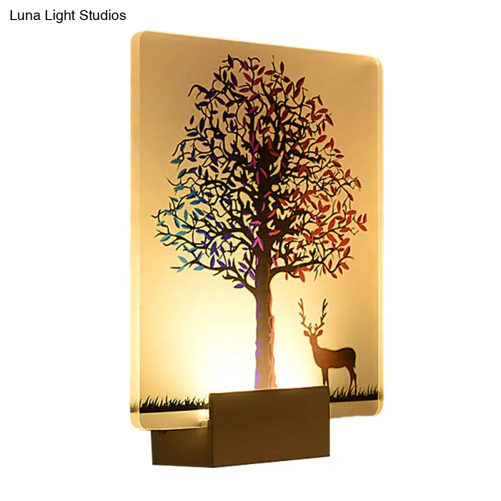 White elk tree led wall sconce living room lamp