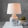 White floral ceramic desk lamp bedroom side table decor