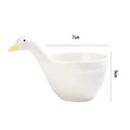 White goose ceramic snack bowl kitchen sauce dish with handle