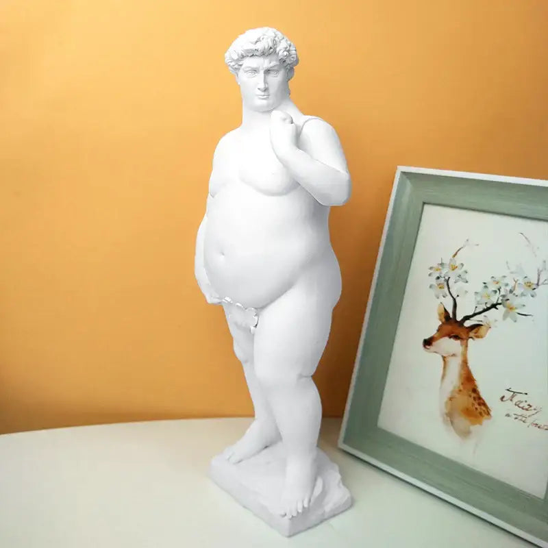 White hercules abstract human body resin statues living room decor