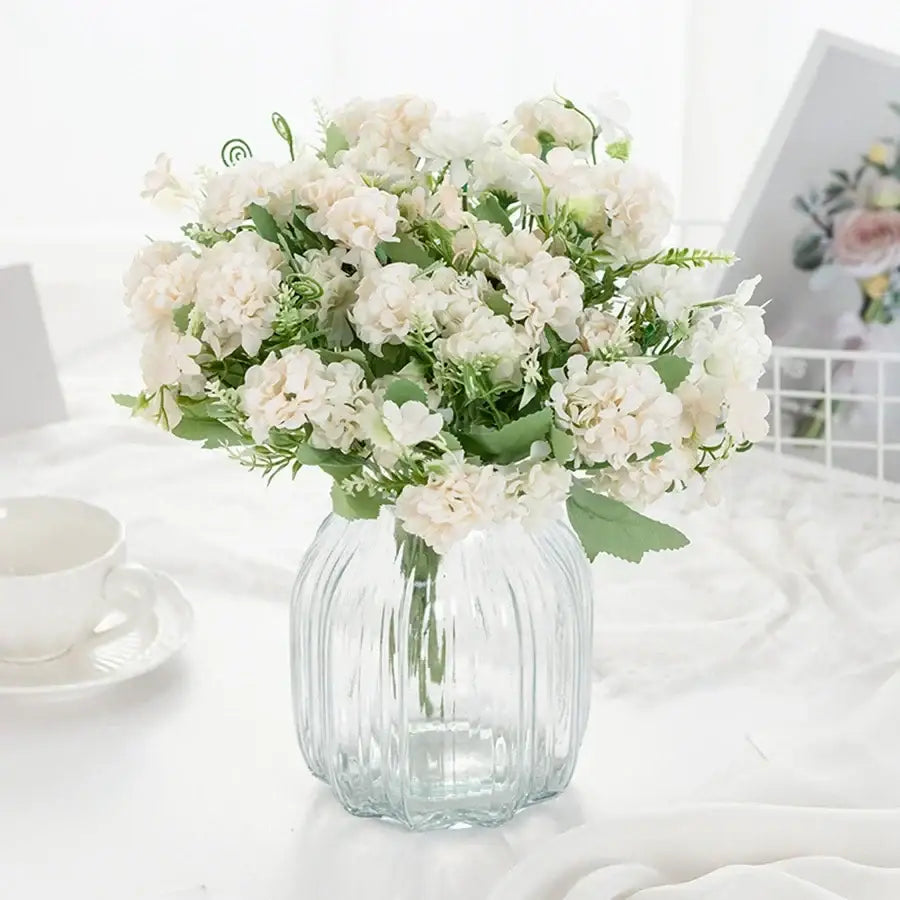 DecorBites™ Hydrangea Bouquet Artificial Flowers Home Decor Wedding Floral Arrangement Bouquet