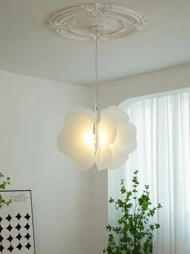 White paper flower butterfly pendant light bedroom hanging decor