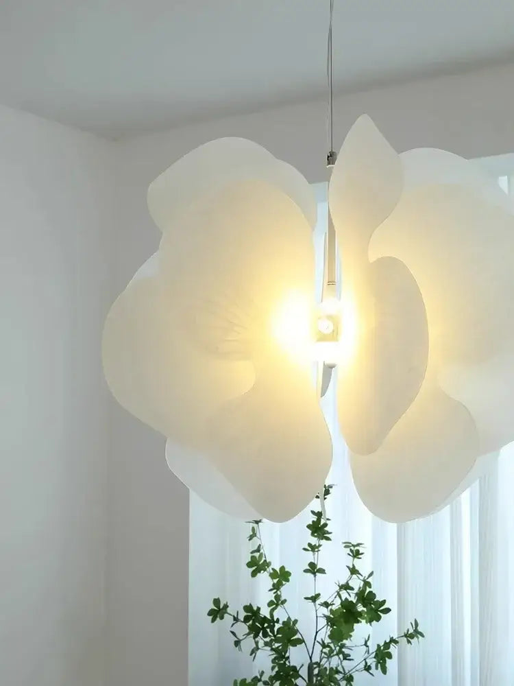 White paper flower butterfly pendant light bedroom hanging decor