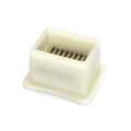 White plastic green bean slicer with metal blades kitchen shredder