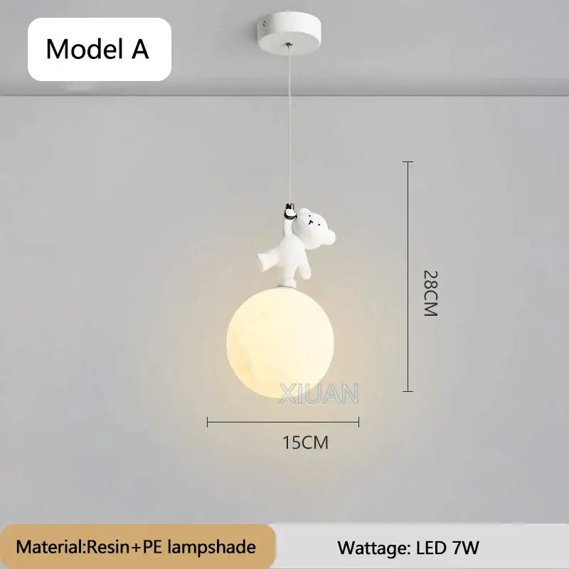 DecorBites™ Bear Nursery Room Resin Pendant Lamp for Kids Bedroom