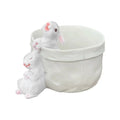 White resin bunny succulent planter pot garden rabbit decor