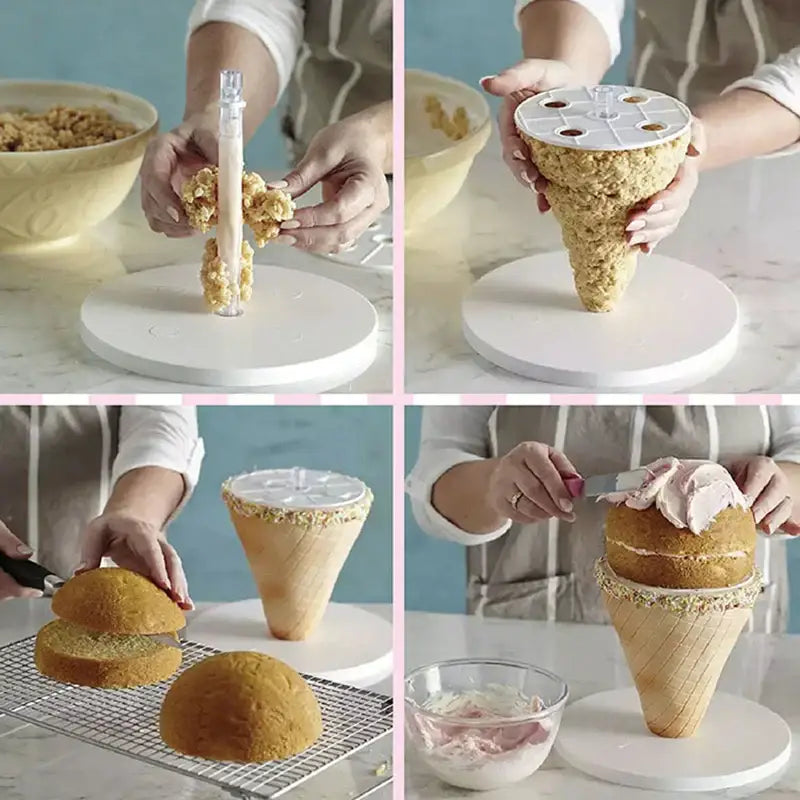 White silicone ice cream layer cake frame kit kitchen baking tool
