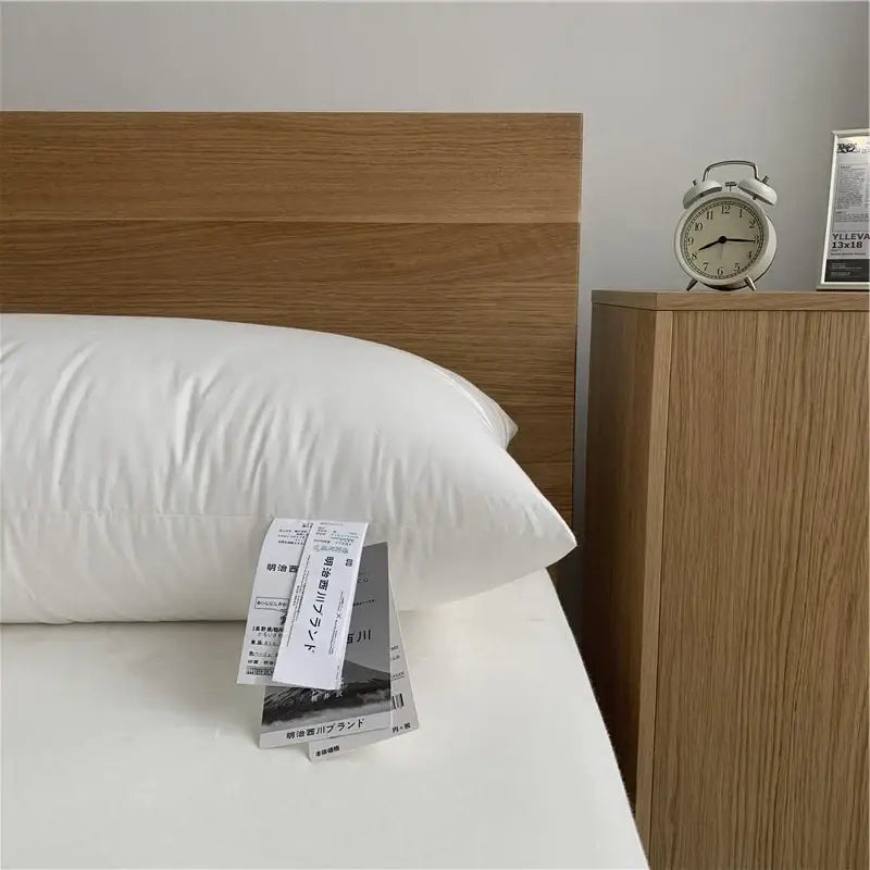 White textured cotton rectangle neck pillow bedroom bedding