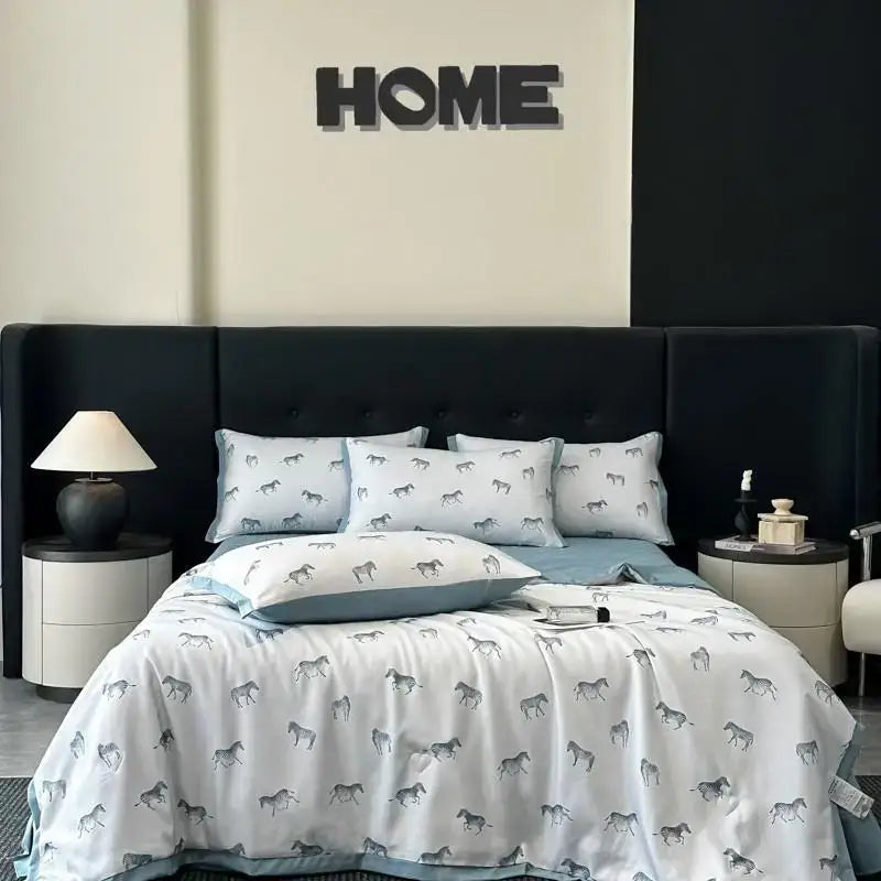 DecorBites™ Cool Silk Summer Quilt Set with Sheets & Pillowcases
