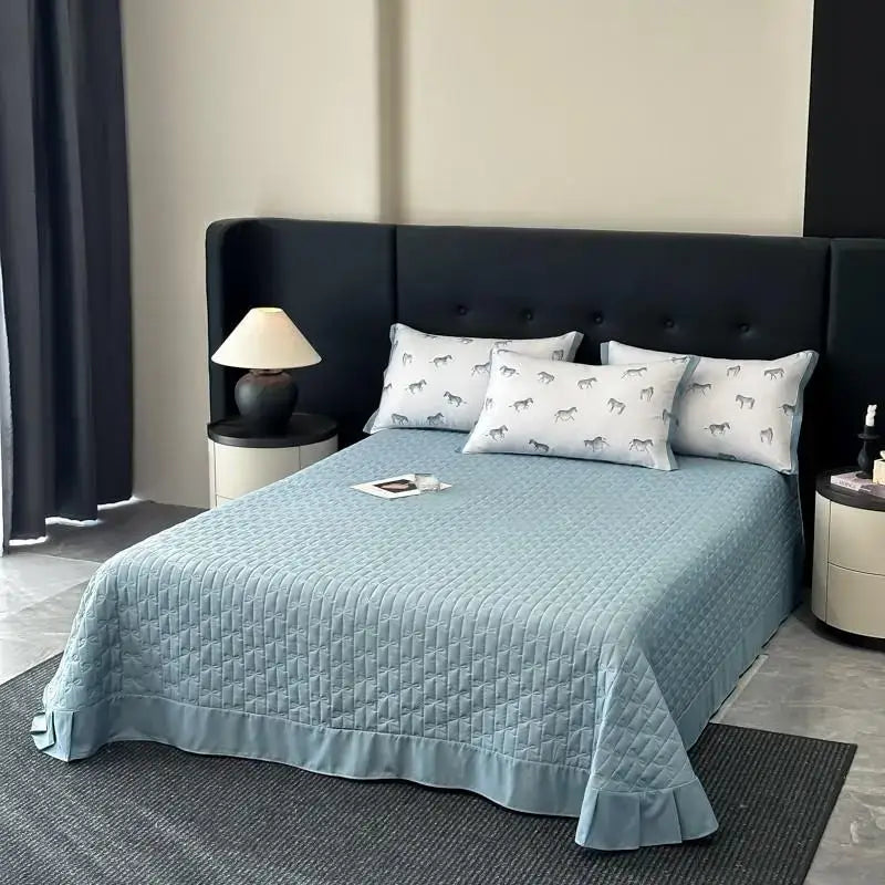 DecorBites™ Cool Silk Summer Quilt Set with Sheets & Pillowcases