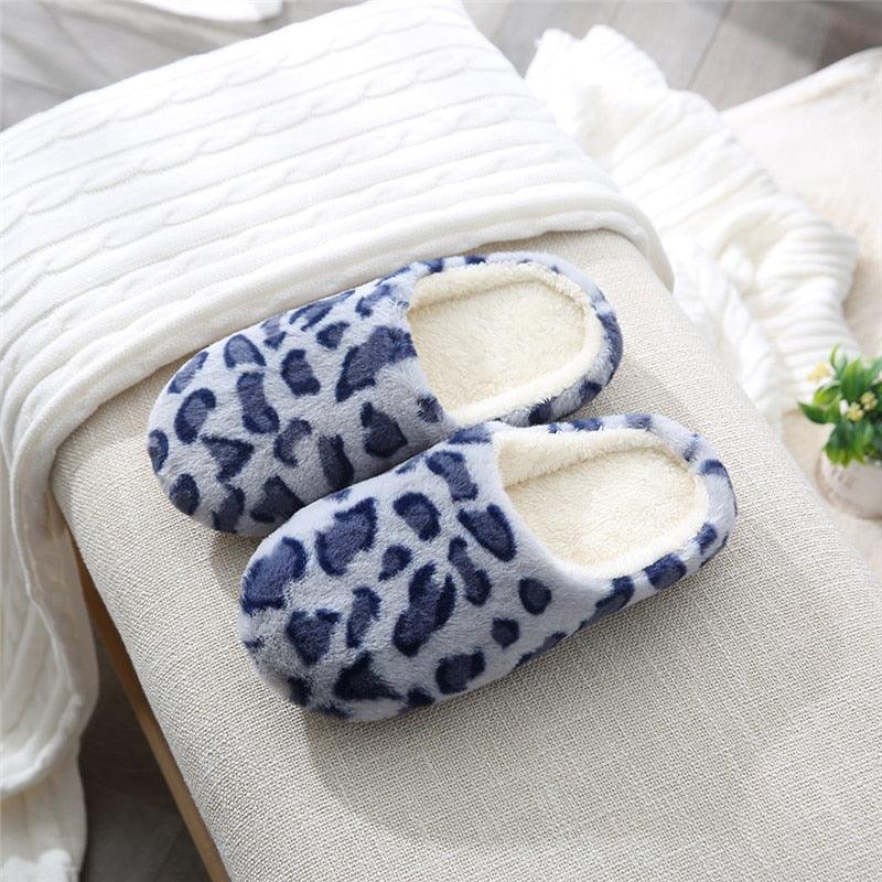 Winter Home Slippers Women Cotton Shoes Soft Plush Indoor Slippers Shoes For Women Men Couple Warm Fur Slippers Cute Comfy Fuzzy Knitted Memory Foam Slip On House Slippers