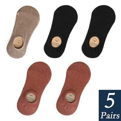 Women's Cute Cotton Invisible No Show Non-Slip Summer Candy Solid Color Silicone Short Socks Fashion Thin Ankle Boat Socks