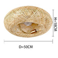 Woven bamboo ceiling fan with retractable blades – bedroom light