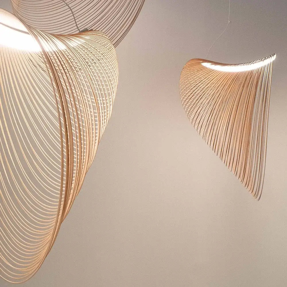 DecorBites™ Bird's Nest LED Pendant Lights Wooden Acrylic Chandelier Dining Room Lighting