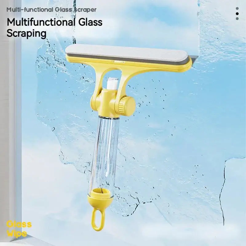 DecorBites™ 4-In-1 Window Cleaning Brush with Spray for Sparkling Glass Mirrors & Cars