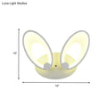 Yellow bunny led ceiling light white finish bedroom decor