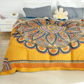 Yellow cotton mandala leisure blanket living room bedspread