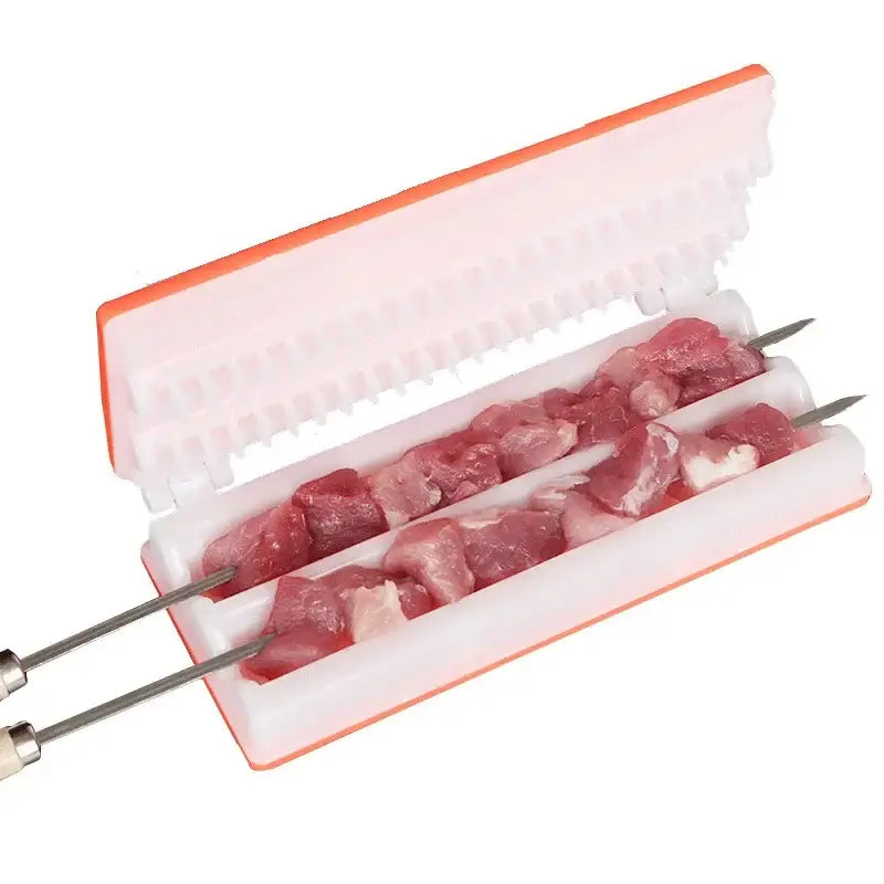 DecorBites™ BBQ Meat Skewer Maker Double Row Multifunctional Reusable Kebab Tool Kitchen Camping