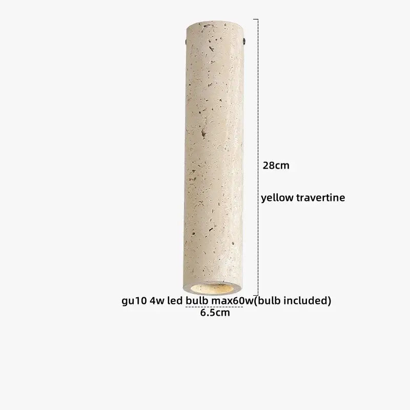 Yellow travertine led ceiling light bedroom textured concrete flush mount